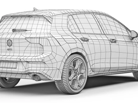 Volkswagen Golf GTI 2024 3D Model