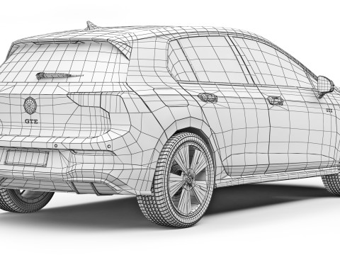 Volkswagen Golf GTE 2024 Model 3D