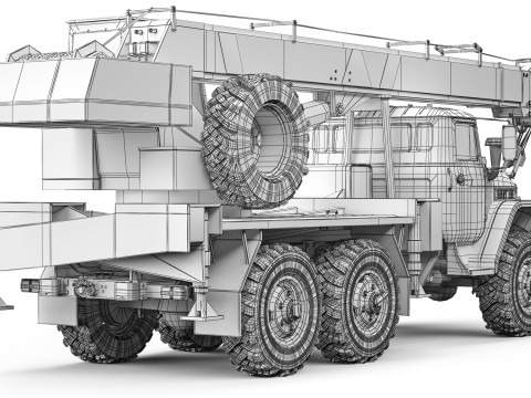 Ural 4320 KS-3574 1990 Modelo 3D