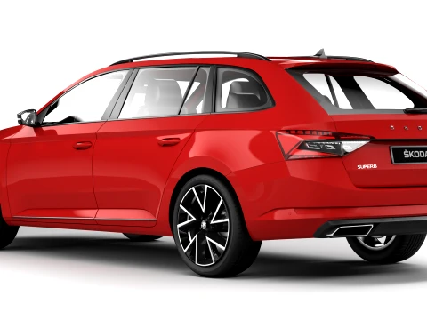 Skoda Superb Combi 2020 3D Model