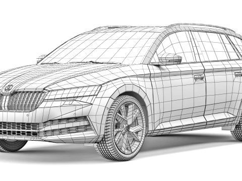 Skoda Superb Combi 2020 3D Model