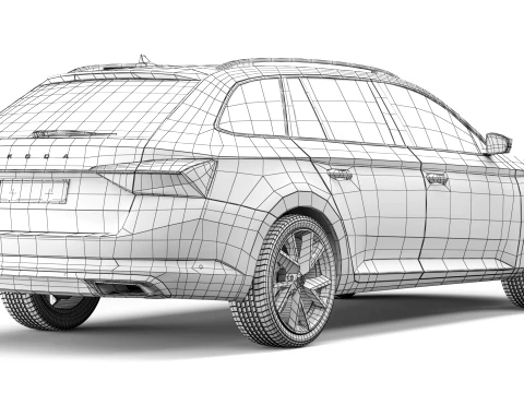 Skoda Superb Combi 2020 3D Model