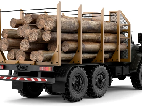 Ural 4320 timber 2015 3D Model