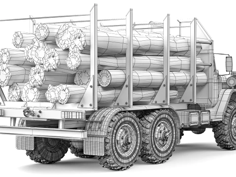 Ural 4320 timber 2015 3D Model