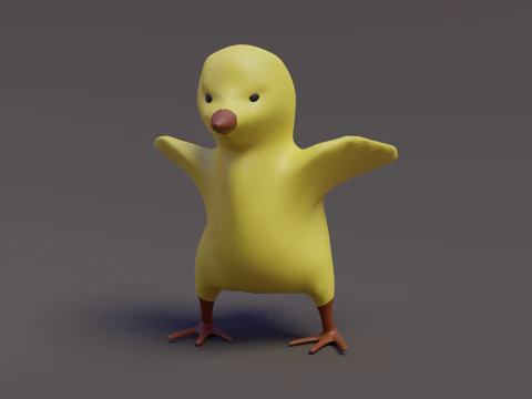 鸡雕像 3D 模型