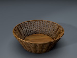 wicker basket set 3D Model