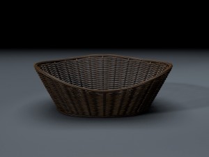 wicker basket set 3D Model