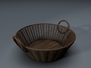 wicker basket set 3D Model