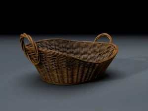wicker basket set 3D Model