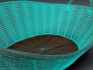 wicker basket set 3D Model