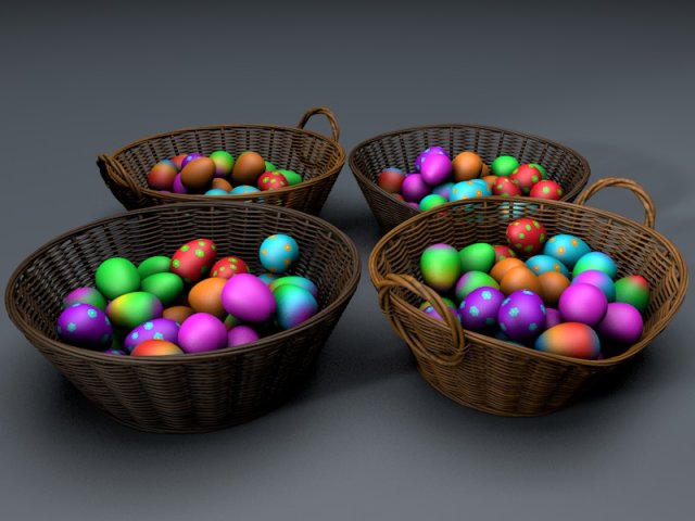 easter basket collection Modello 3D .c4d .max .obj .3ds .fbx .stl .blend 