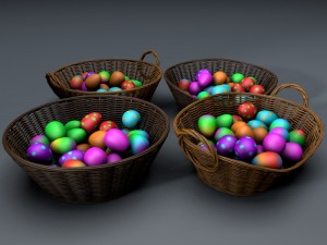 easter basket collection 3D Model