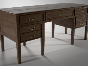 antique writing desk Model 3D