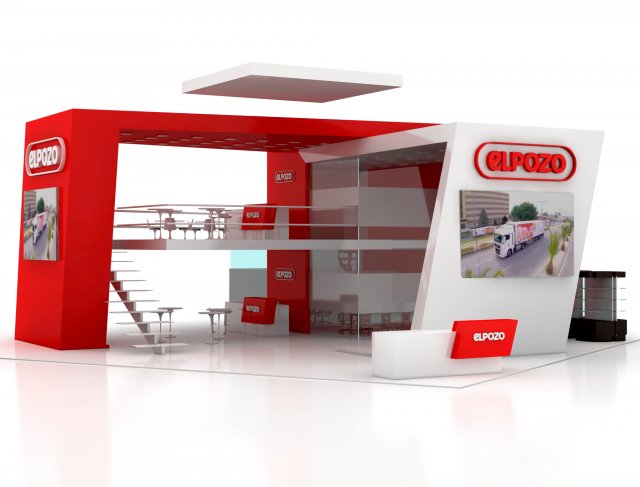 exhibition stand 20x20 3D Модель .c4d .max .obj .3ds .fbx .stl .blend 