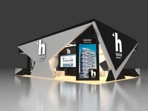 estande de exposi&ccedil;&atilde;o 14x10 Modelo 3D