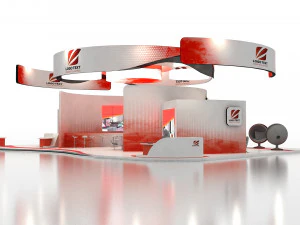 estande de exposi&ccedil;&atilde;o 20x12 Modelo 3D