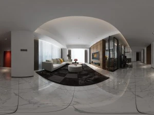 panorama restaurante de sal&oacute;n familiar de estilo n&oacute;rdico 01 Modelo 3D