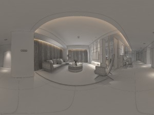 panorama nordic style family living room restaurant 01 3Dモデル