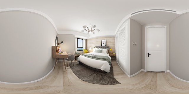 panorama nordic style family bedroom space 01 3D 模型 .c4d .max .obj .3ds .fbx .stl .blend 