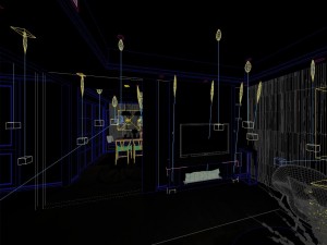 panorama nordic style living room dining room 01 3D Модель