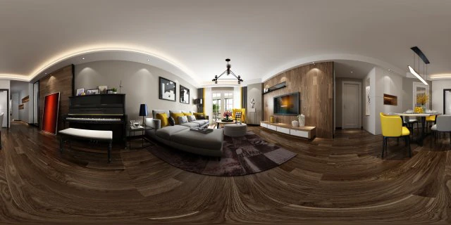 panorama nordic style living room dining room 02 3D Model .c4d .max .obj .3ds .fbx .stl .blend
