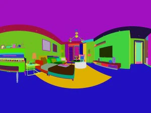 panorama nordic style living room dining room 02 3D Model