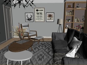 panorama nordic style living room dining room 03 3D-Modell