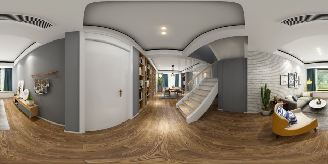 panorama nordic style living room dining room 04 3D 모델 .c4d .max .obj .3ds .fbx .stl .blend 