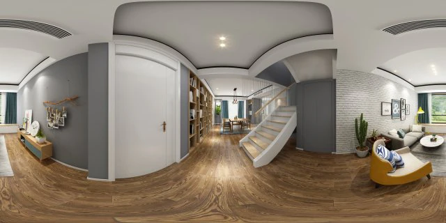 panorama nordic style living room dining room 04 3D Model .c4d .max .obj .3ds .fbx .stl .blend
