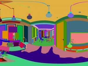 panorama nordic style living room dining room 05 3D Model