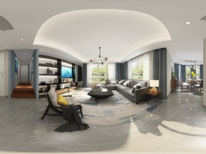 panorama nordic style living room dining room 07 3D 模型