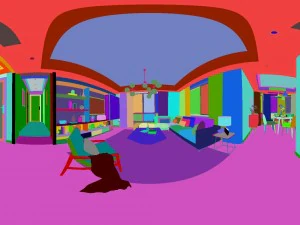 panorama nordic style living room dining room 07 3D Model