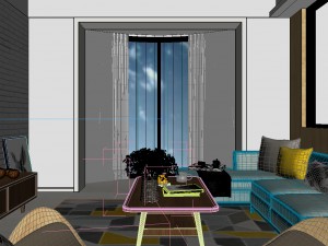 panorama nordic style living room dining room 08 Model 3D