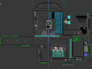 panorama nordic style living room dining room 08 3D Model