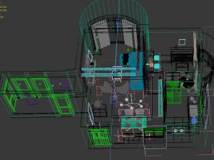 panorama nordic style living room dining room 08 3D Model