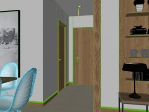 panorama nordic style living room dining room 09 Model 3D