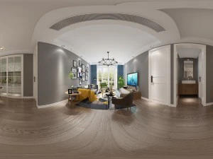 파노라마 북유럽 스타일 거실 식당 10 3D 모델