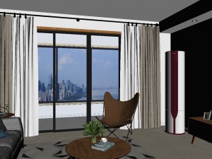panorama nordic style living room dining room 12 3D 모델
