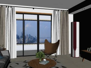 panorama nordic style living room dining room 12 3D Model