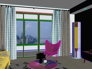 panorama nordic style living room dining room 12 3D 모델