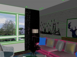 panorama nordic style living room dining room 13 3D Model