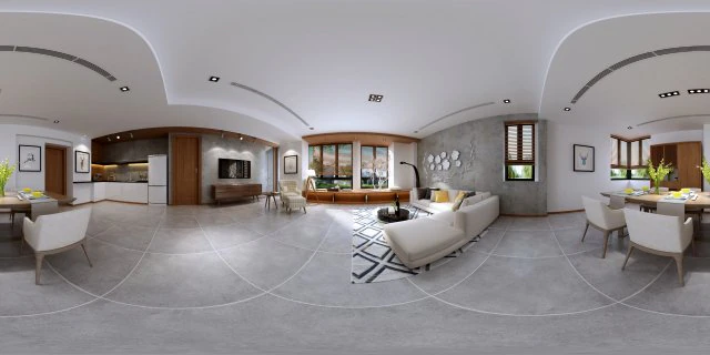 panorama scandinavian style living room restaurant space 15 3D Model .c4d .max .obj .3ds .fbx .stl .blend 