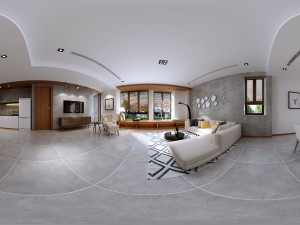 panorama scandinavian style living room restaurant space 15 3D Model