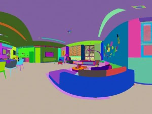 panorama scandinavian style living room restaurant space 15 3D Model