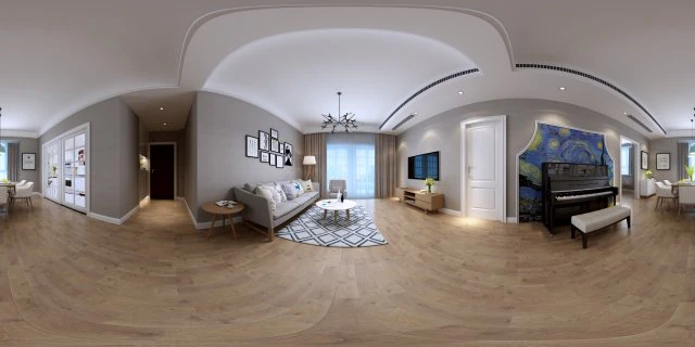panorama nordic style living room dining room 16 3D Model .c4d .max .obj .3ds .fbx .stl .blend 