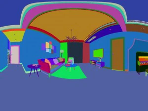 panorama nordic style living room dining room 16 3D Model