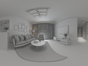 panorama nordic style living room dining room 17 3D Модель