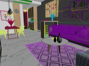 panorama nordic style living room dining room 17 3D Модель