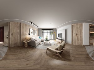 panorama scandinavian style living room restaurant space 18 3D Model