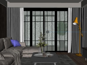 panorama scandinavian style living room restaurant space 18 3D Model